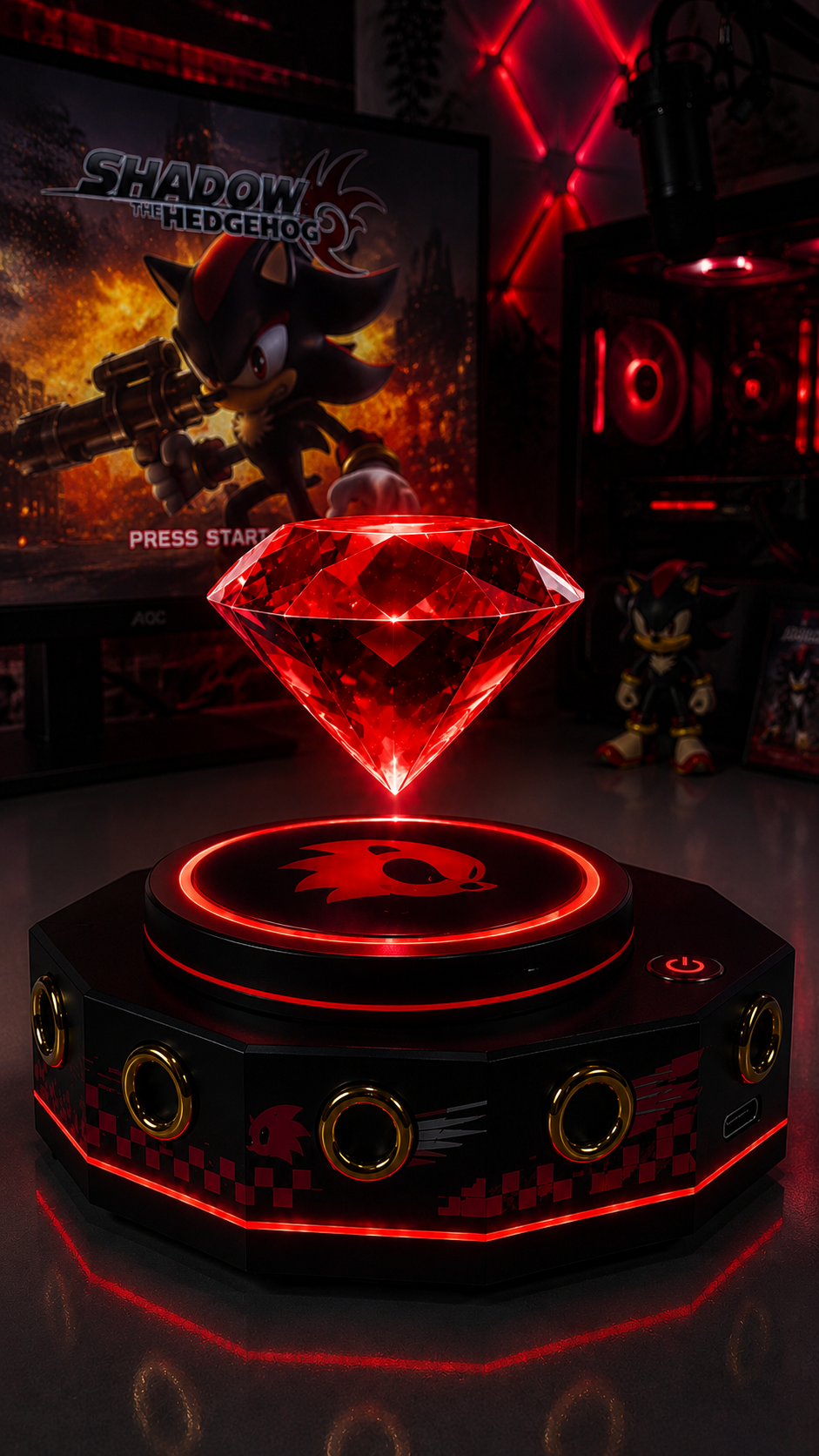 Shadow Chaos Emerald Floating Display